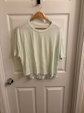 Southern Shirt Cloud Jersey Raw Edge Cropped Tee in Mint Green